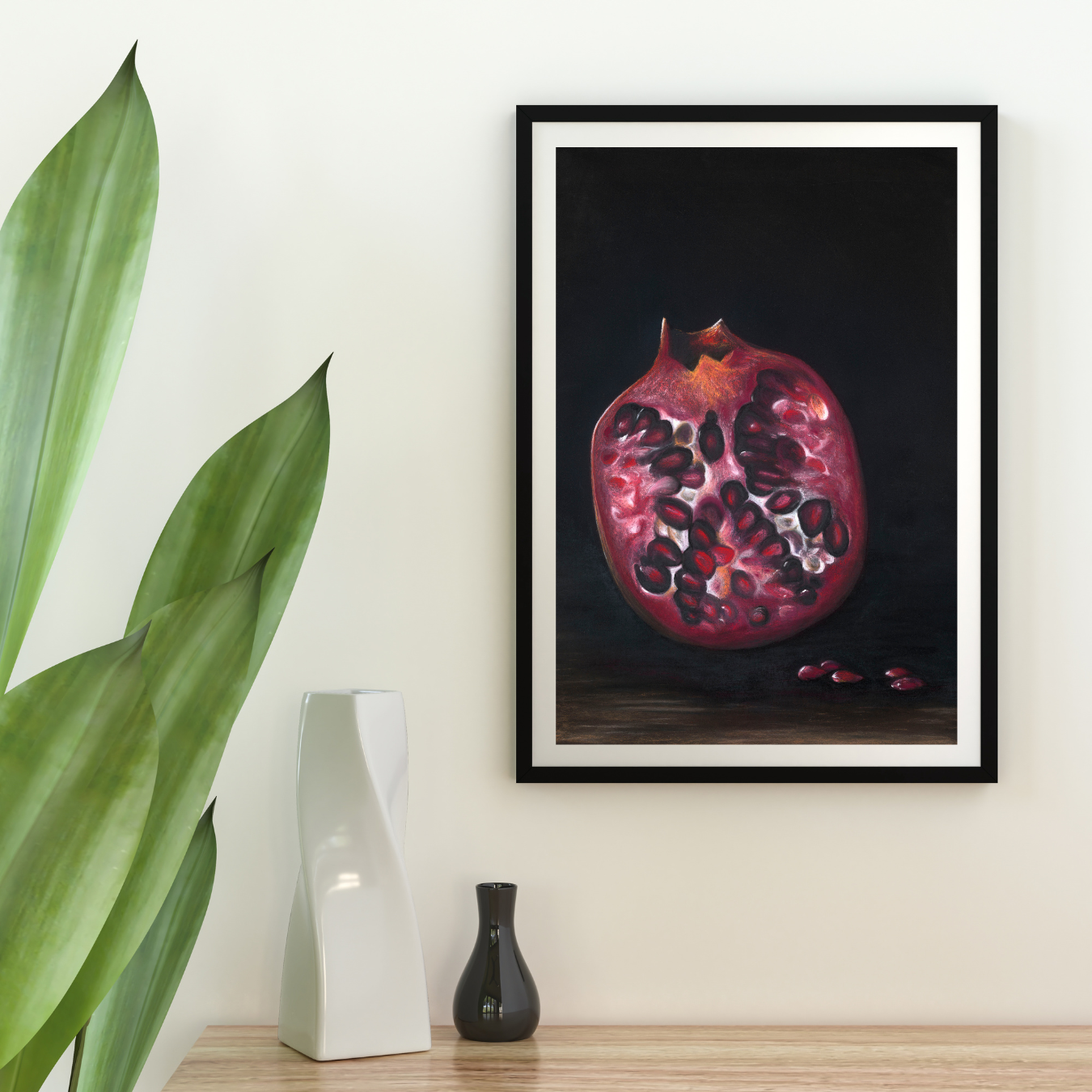 Midnight Pomegranate. Original Pastel Painting (50 x 70cm)