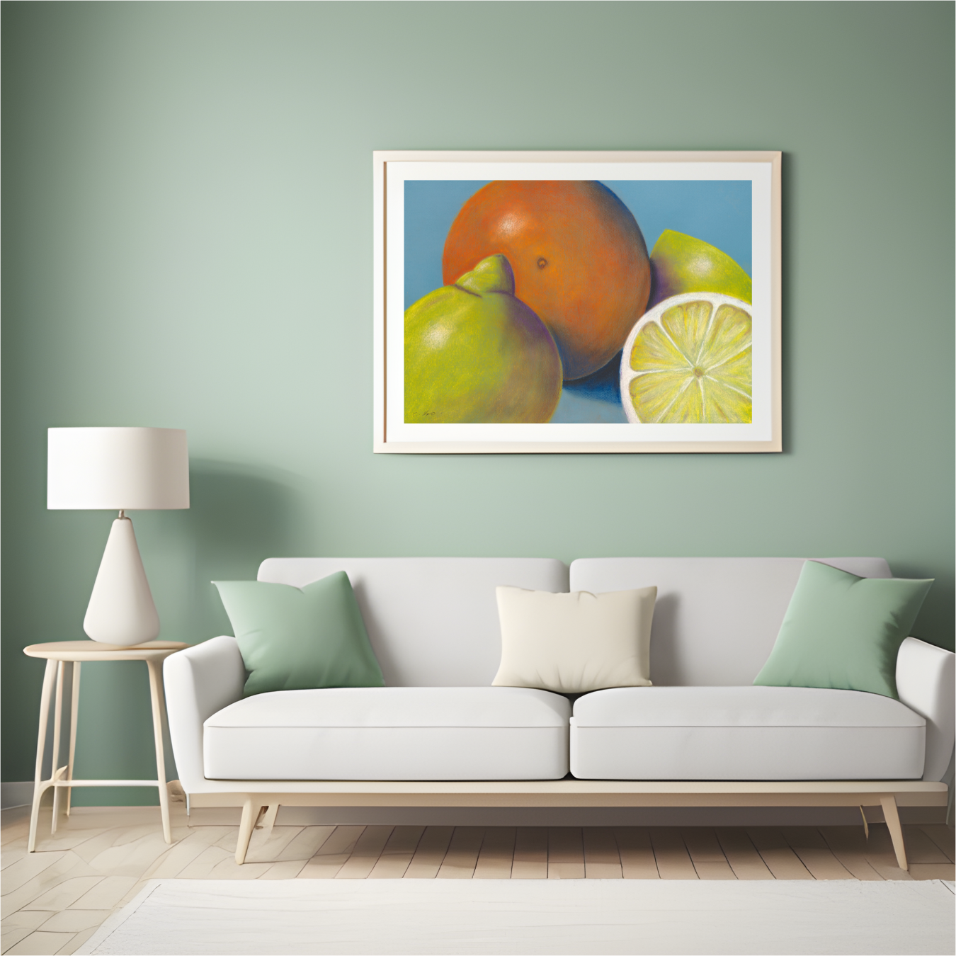 Citrus Serenade. Original Pastel Painting (50 x 70cm)