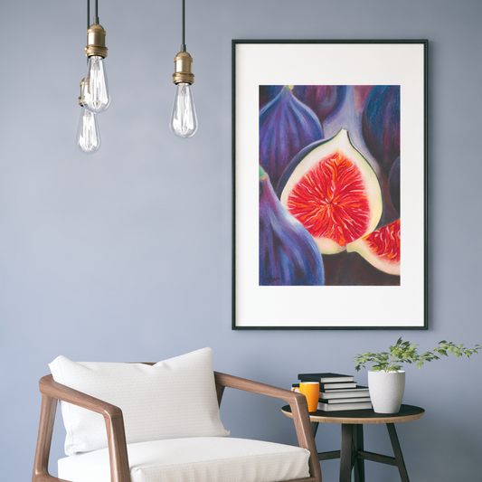 Luscious Figs. Giclee Print. Framed and ready to hang 42 x 58cm (framed size 59 x 77cm)