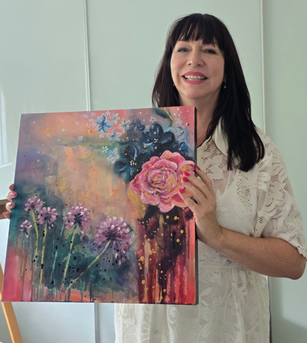Rose Shimmer | Original Oil on Canvas | 45cm x 45cm